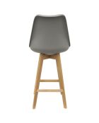 2 Chaises de bar pieds en bois grises - 56x48x105 cm