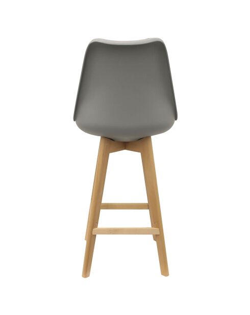 2 Chaises de bar pieds en bois grises - 56x48x105 cm