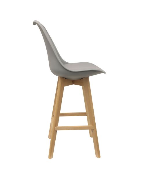 2 Chaises de bar pieds en bois grises - 56x48x105 cm