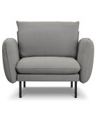 Fauteuil vienna bouclé gris - 95x92x95 cm