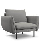 Fauteuil vienna bouclé gris - 95x92x95 cm