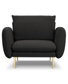 Fauteuil vienna bouclé noir - 95x92x95 cm