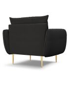 Fauteuil vienna bouclé noir - 95x92x95 cm