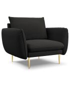 Fauteuil vienna bouclé noir - 95x92x95 cm