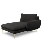 Chaise longue droit vienna bouclé noire - 170x110x95 cm