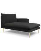 Chaise longue droit vienna bouclé noire - 170x110x95 cm