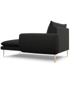 Chaise longue droit vienna bouclé noire - 170x110x95 cm