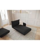 Chaise longue droit vienna bouclé noire - 170x110x95 cm