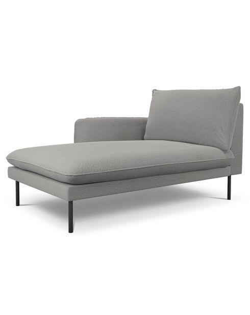 Chaise longue gauche vienna bouclé grise - 170x110x95 cm