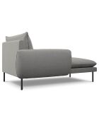 Chaise longue gauche vienna bouclé grise - 170x110x95 cm