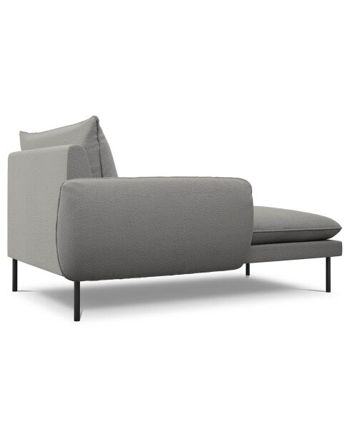 Chaise longue gauche vienna bouclé grise - 170x110x95 cm