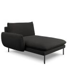 Chaise longue gauche vienna bouclé noire - 170x110x95 cm