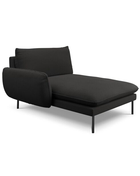 Chaise longue gauche vienna bouclé noire - 170x110x95 cm