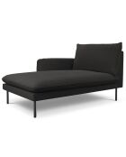 Chaise longue gauche vienna bouclé noire - 170x110x95 cm