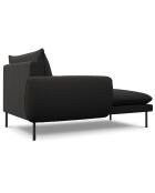 Chaise longue gauche vienna bouclé noire - 170x110x95 cm