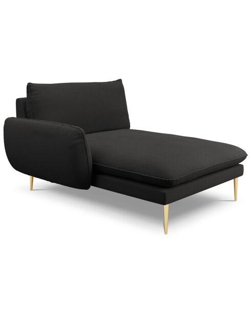 Chaise longue gauche vienna bouclé noire - 170x110x95 cm