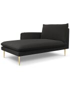 Chaise longue gauche vienna bouclé noire - 170x110x95 cm