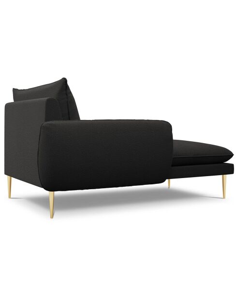 Chaise longue gauche vienna bouclé noire - 170x110x95 cm