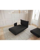 Chaise longue gauche vienna bouclé noire - 170x110x95 cm