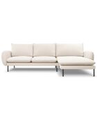 Canapé d'angle droit vienna 5 places bouclé beige - 255x170x95 cm