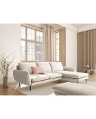 Canapé d'angle droit vienna 5 places bouclé beige - 255x170x95 cm