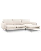 Canapé d'angle droit vienna 5 places bouclé beige - 255x170x95 cm