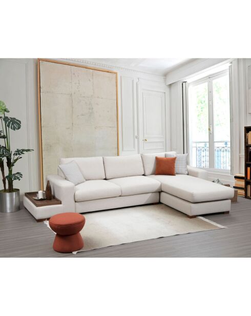 Canapé d'angle avec table Loop 19 beige - 312x194x85 cm
