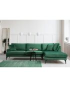 Canapé d'angle droit en velours  Papira vert - 80x90x88 cm