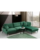 Canapé d'angle droit en velours  Papira vert - 80x90x88 cm