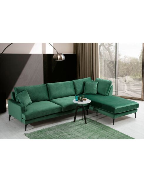 Rechtes Ecksofa aus grünem Samt Papira - 80x90x88 cm