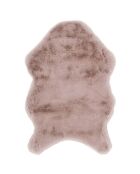 Tapis imitation fourrure poil fin rose poudré - 60x90 cm