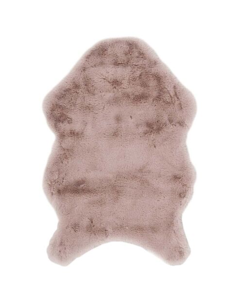 Tapis imitation fourrure poil fin rose poudré - 60x90 cm