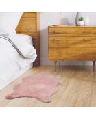Tapis imitation fourrure poil fin rose poudré - 60x90 cm