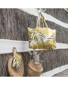Pochette de plage en Coton Jungle jaune/kaki - 28x21 cm