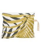 Pochette de plage en Coton Jungle jaune/kaki - 28x21 cm