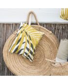 Pochette de plage en Coton Jungle jaune/kaki - 28x21 cm