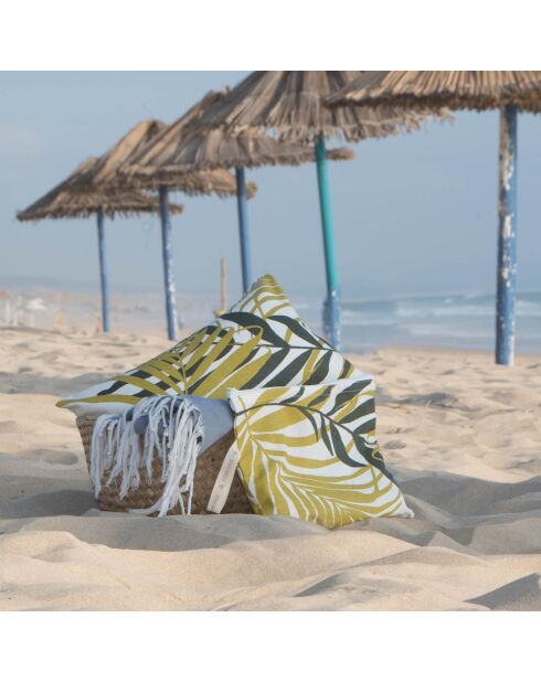 Pochette de plage en Coton Jungle jaune/kaki - 28x21 cm