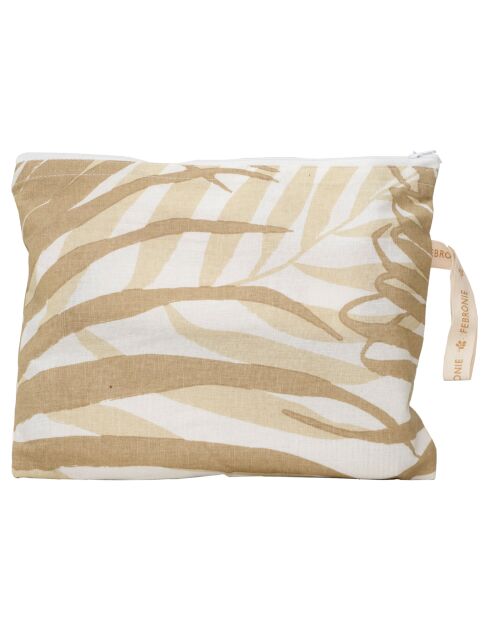 Pochette de plage en Coton Jungle sable - 28x21 cm