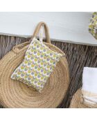 Pochette de plage en Coton Skandi jaune/kaki - 28x21 cm