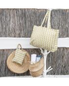 Pochette de plage en Coton Skandi jaune/kaki - 28x21 cm