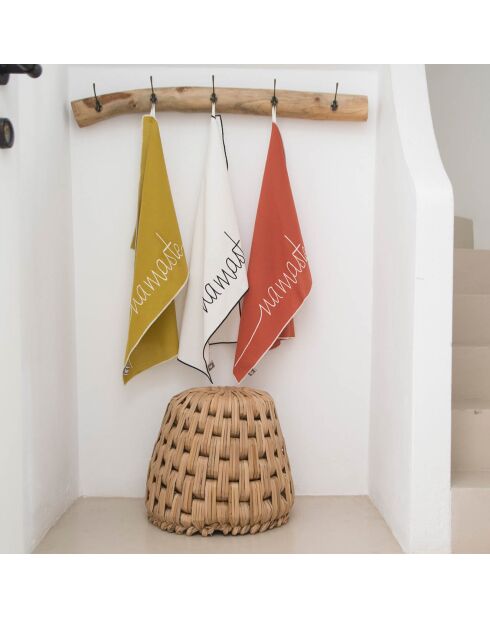 2 Torchons en Coton Namaste blanc/noir - 50x75 cm