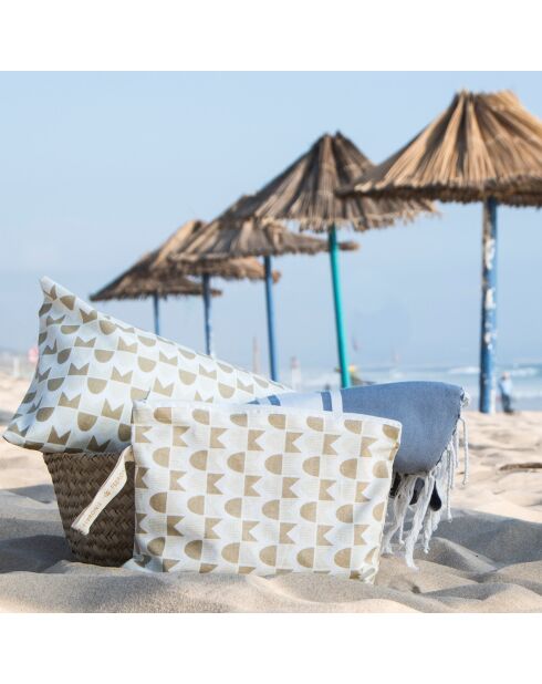 Coussin de plage en Coton Skandi sable - 40x25 cm