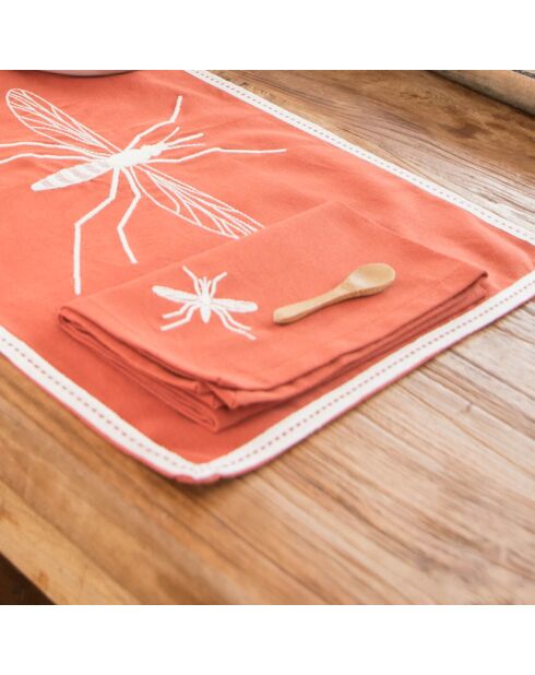 4 Serviettes de table en Coton Mosquito terracotta - 45x45 cm