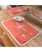 4 Serviettes de table en Coton Mosquito terracotta - 45x45 cm