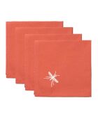 4 Serviettes de table en Coton Mosquito terracotta - 45x45 cm
