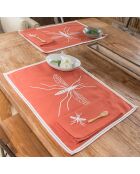 4 Sets de table en Coton Mosquito terracotta - 50x35 cm