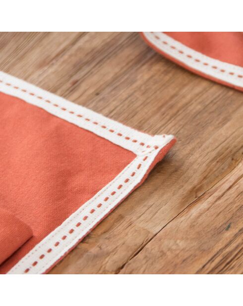 4 Sets de table en Coton Mosquito terracotta - 50x35 cm