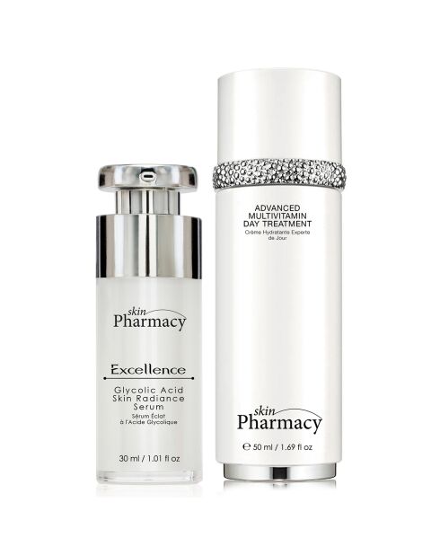 Duo sérum éclat à l'acide glycolique & crème hydratante experte de jour