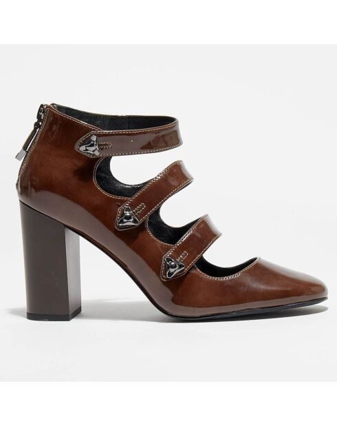Slingbacks Babies en Cuir Vic marron foncé - Talon 9 cm