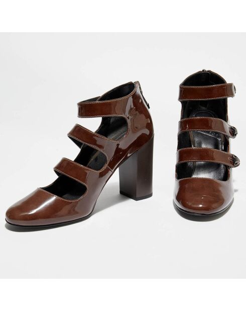 Slingbacks Babies en Cuir Vic marron foncé - Talon 9 cm